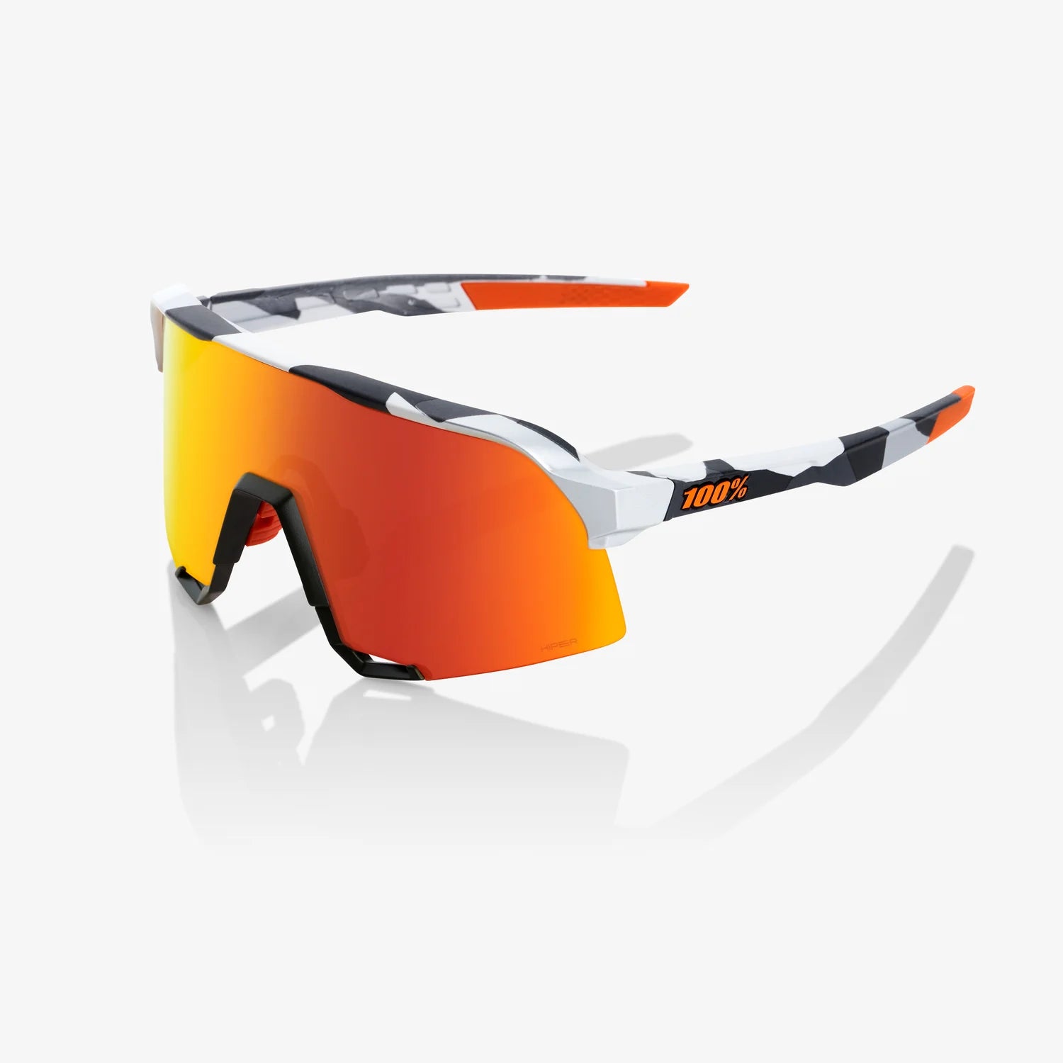 100%, 100% S3 - Soft Tact Grey Camo - HiPER Red Multilayer Mirror Lens