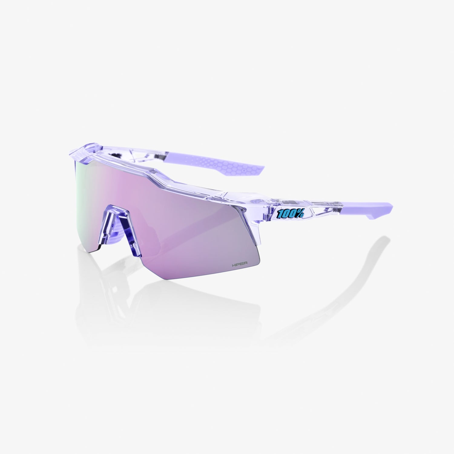 100%, 100% SPEEDCRAFT XS - Polished Translucent Lavender Hiper Lavender Mirror Lens