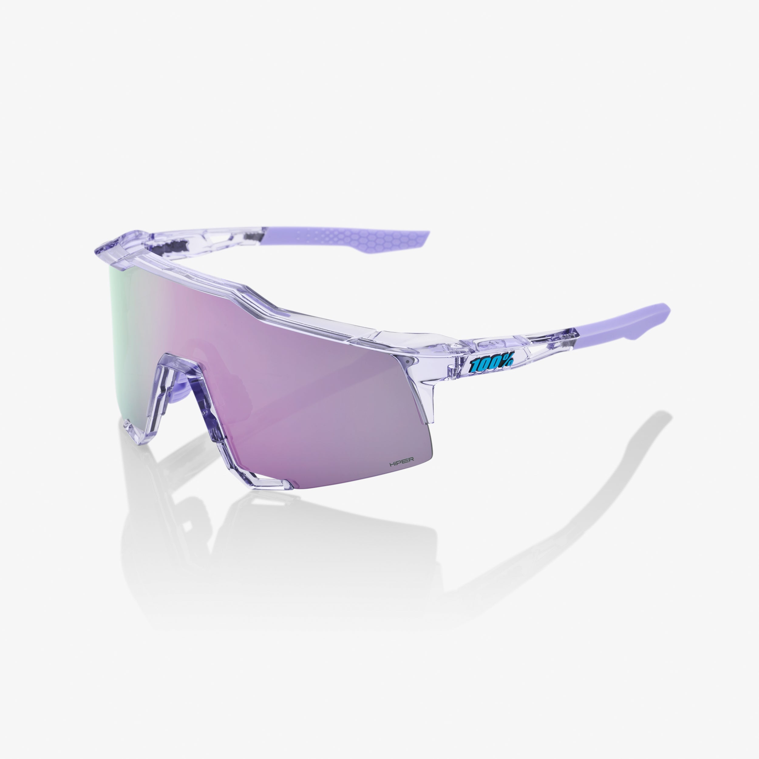 100%, 100% speedcraft - Polished Translucent Lavender - Hiper Lavender Mirror Lens