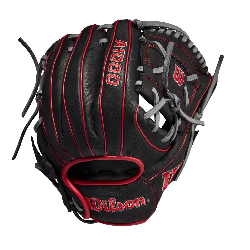 Wilson, A1000 X2 w/Pedroia Fit 11" Noir/Gris/Rouge Lancer de la main droite