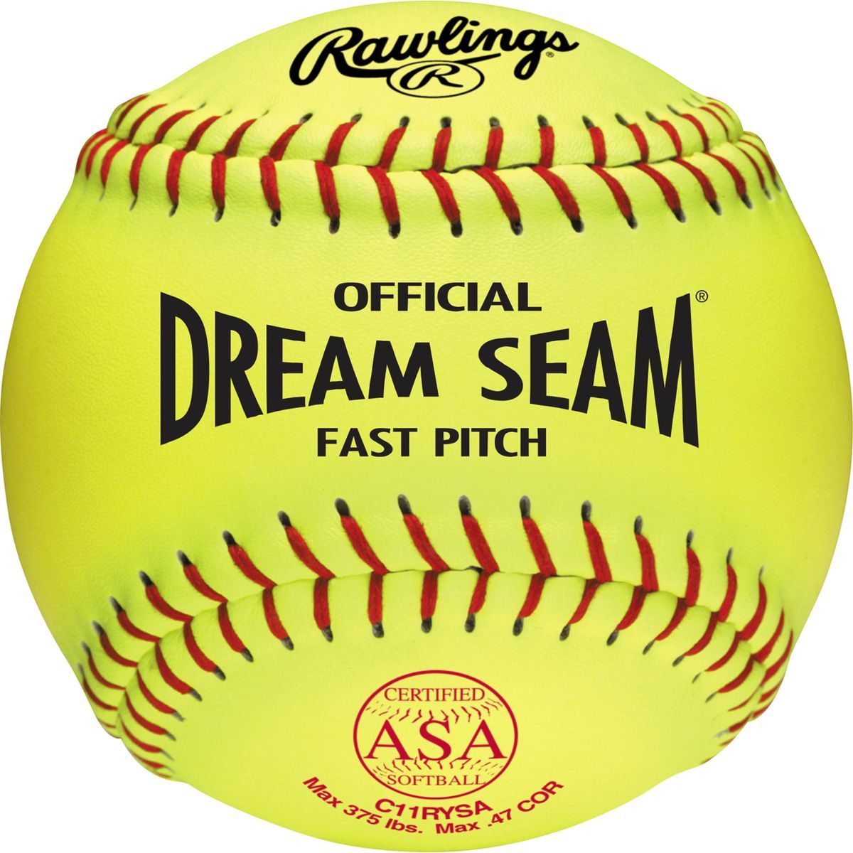 Rawlings, Balle Rawlings Dream Seam Fastpitch 11 pouces USA (ASA) - Une douzaine : C11RYSA