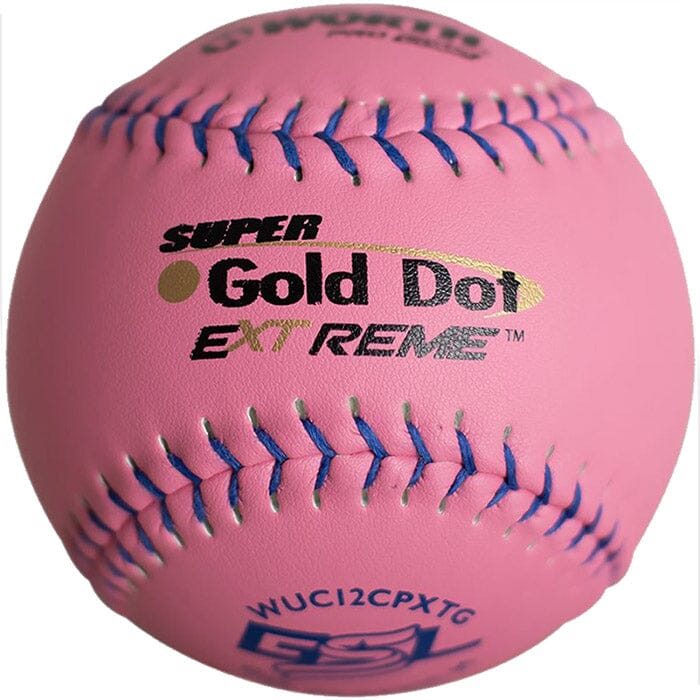 Worth, Balle de Softball Worth PINK Super Gold Dot Extreme Classic M 12 pouces GSL Logo (Douzaine) : WUC12CPXTG