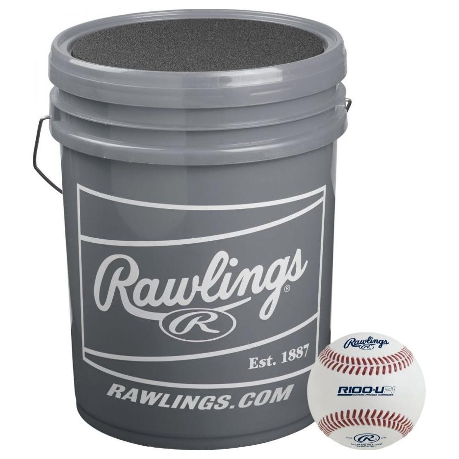 Rawlings, Balles de baseball de pratique Rawlings R100UPI (2 douzaines) avec seau : R100UP1BUCK24