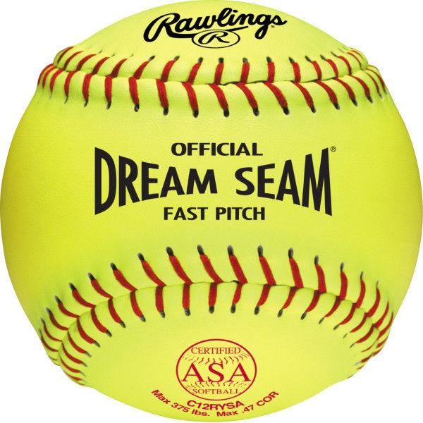 Rawlings, Ballon de balle rapide Rawlings Dream Seam USA (ASA) - une douzaine : C12RYSA