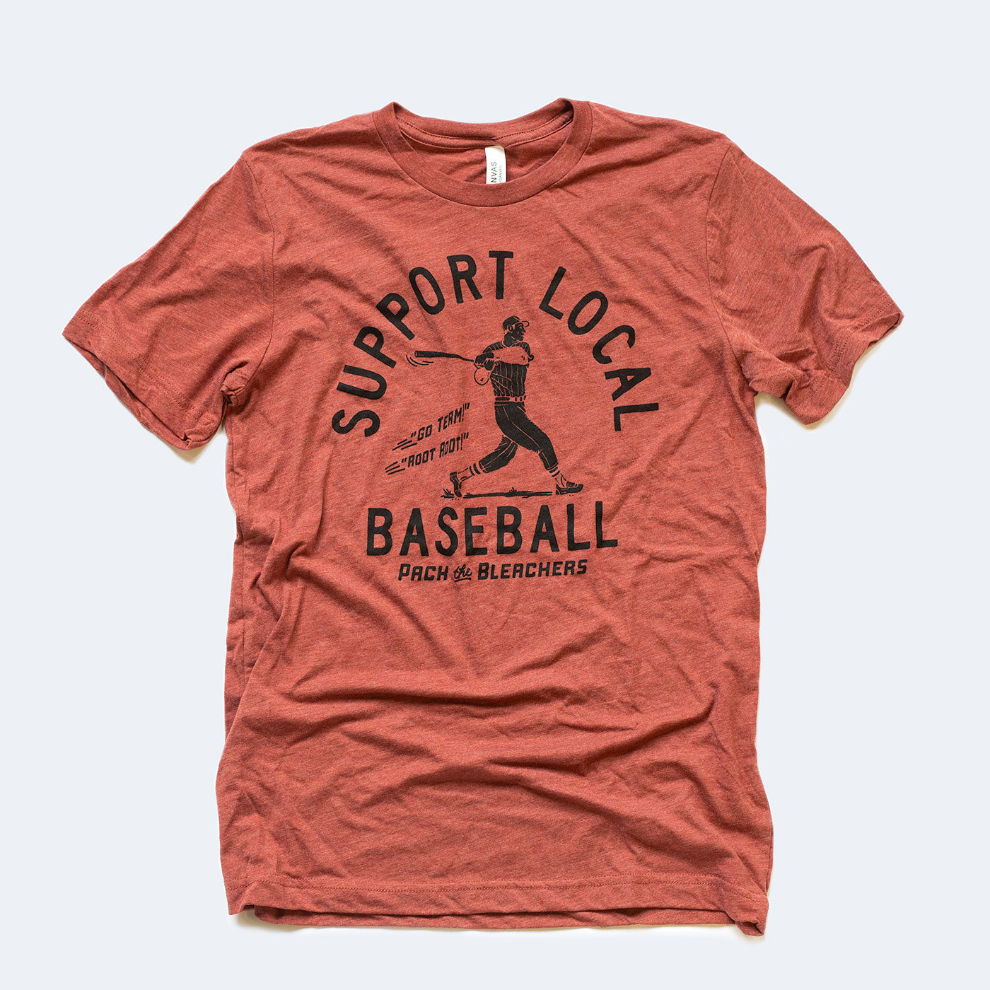 Pillbox Bat Co., Chemise "Support Local Baseball" - Clay Triblend