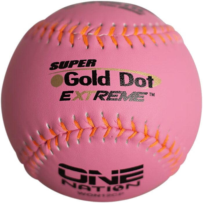 Worth, Douzaine de balles de balle lente Worth PINK Super Gold Dot Extreme "One Nation" (Douzaine) : WON12CP