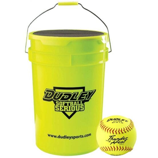 Dudley, Dudley NFHS Thunder Heat 12" 47/375 Cuir Softballs Fastpitch avec Bucket : 4D48051