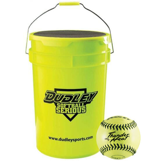 Dudley, Dudley NSA Thunder Heat 11" 47/375 Leather Fastpitch Softballs with Bucket : 48069