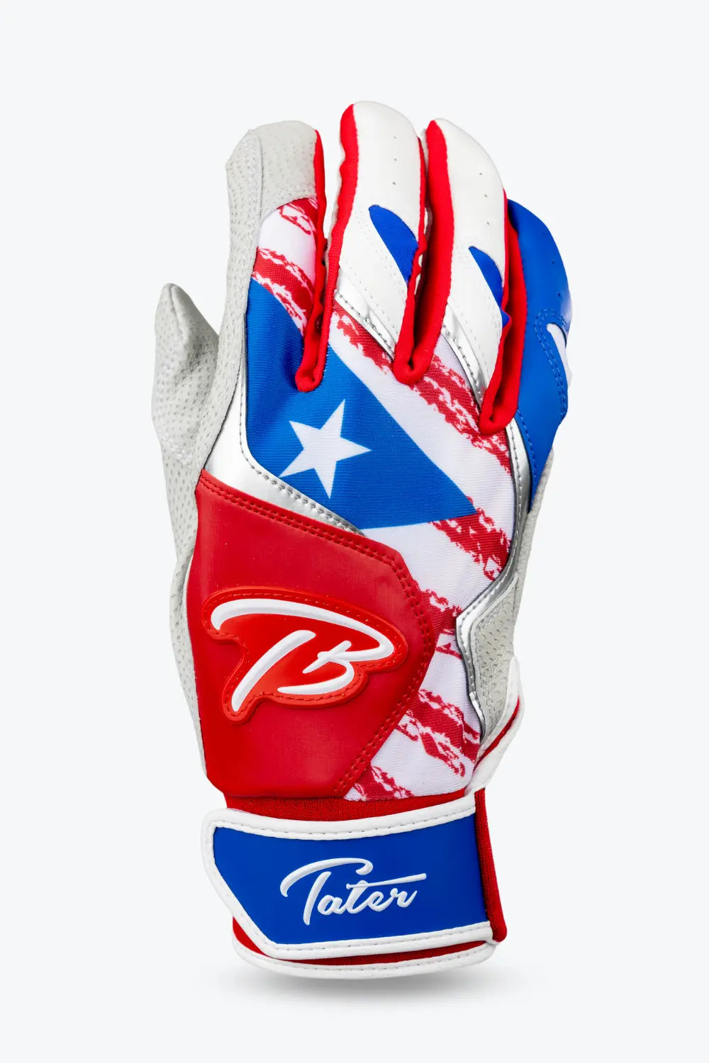 Tater Baseball - Équipement de baseball professionnel, El Perreo - Puerto Rico Flag Zanda Batting Gloves