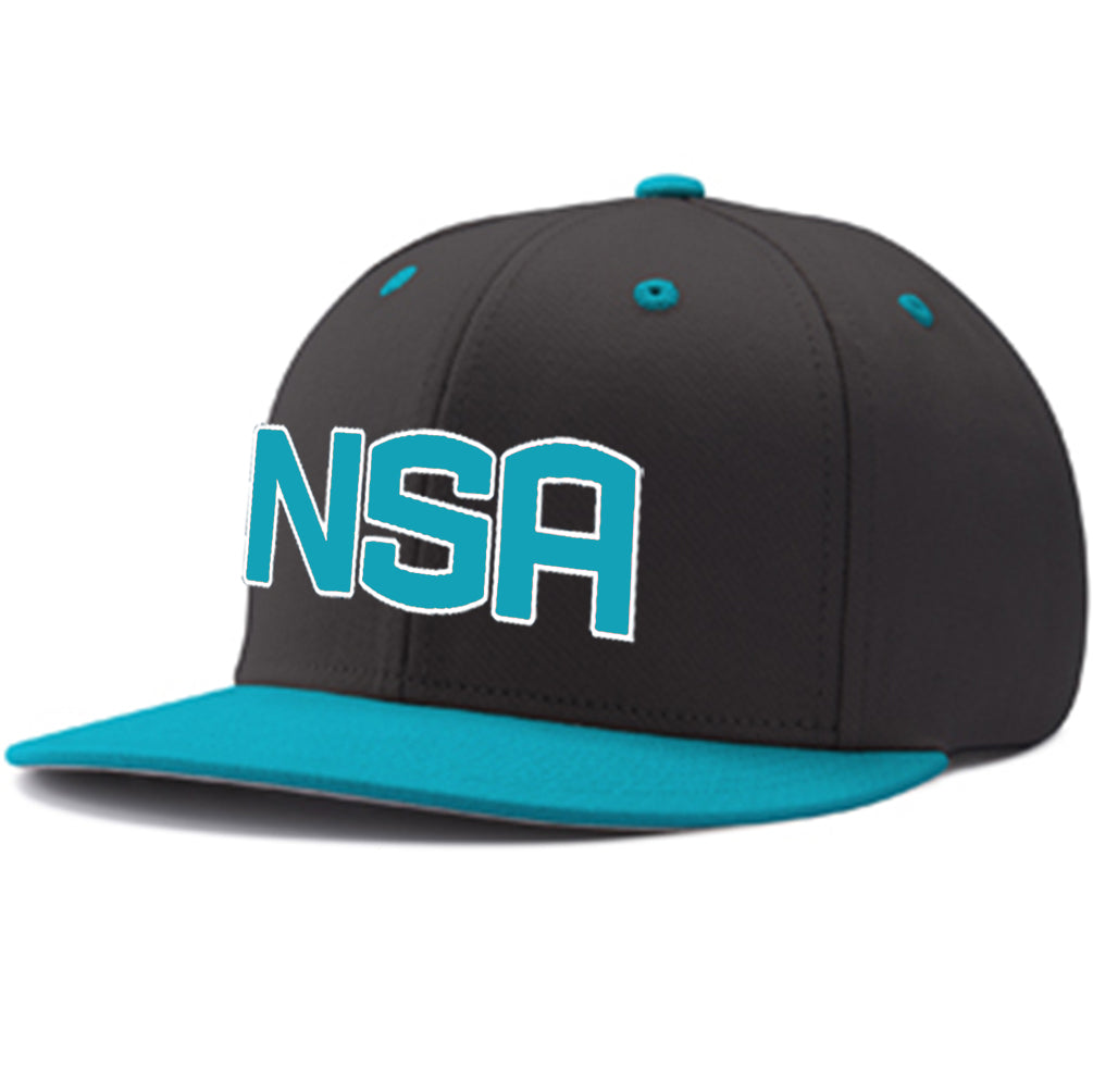 Champro Sports, NSA Classic Series Black Teal Snapback Hat : HC4-BT-TW