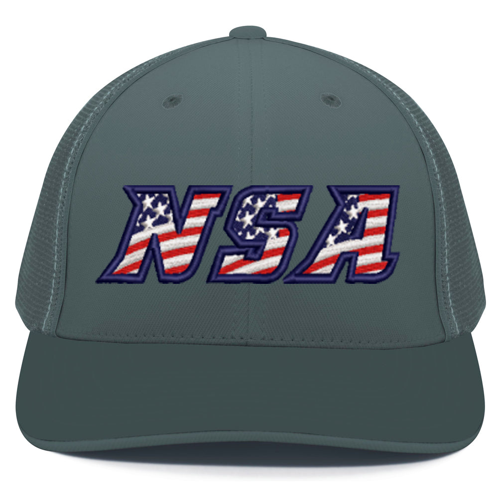 Casques Pacific, NSA Flag Series Graphite Flex Fit Hat : 404M-GR-F