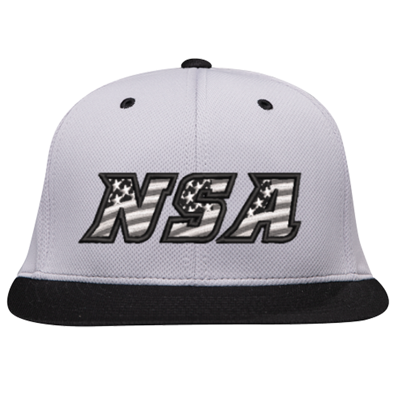 Casques Pacific, NSA Flag Series Silver Black Flex Fit Hat : ES342-SLBK