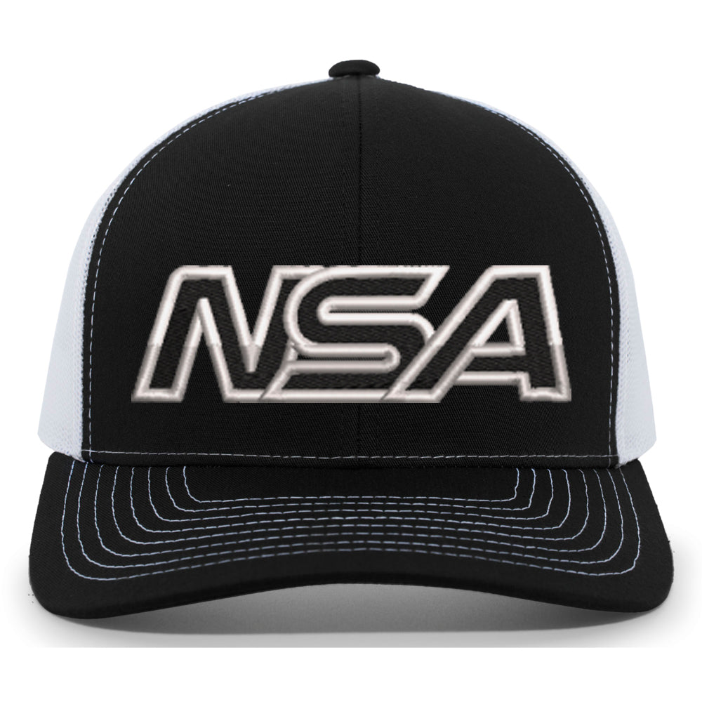 Casques Pacific, NSA Outline Series Black Snapback Hat : 104-BKWH