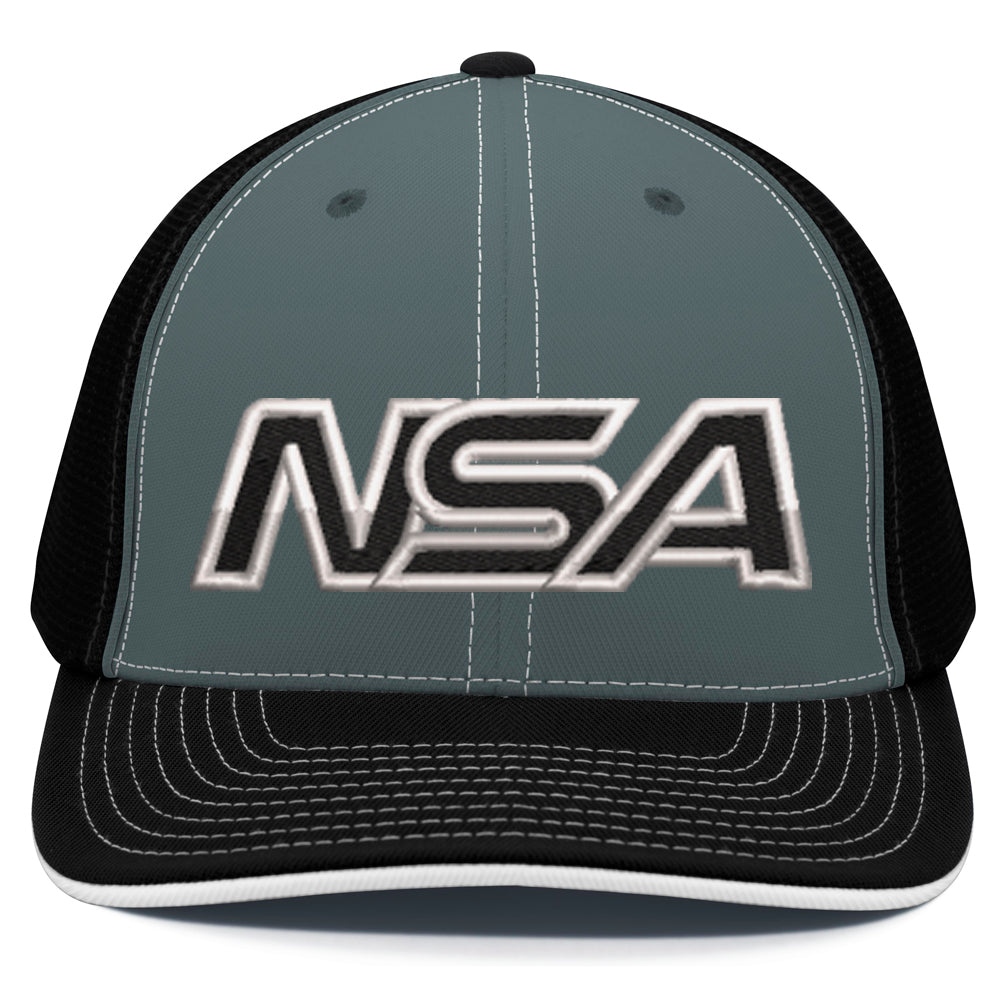 Casques Pacific, NSA Outline Series Graphite Black Flex Fit Hat : 404M-GRBK