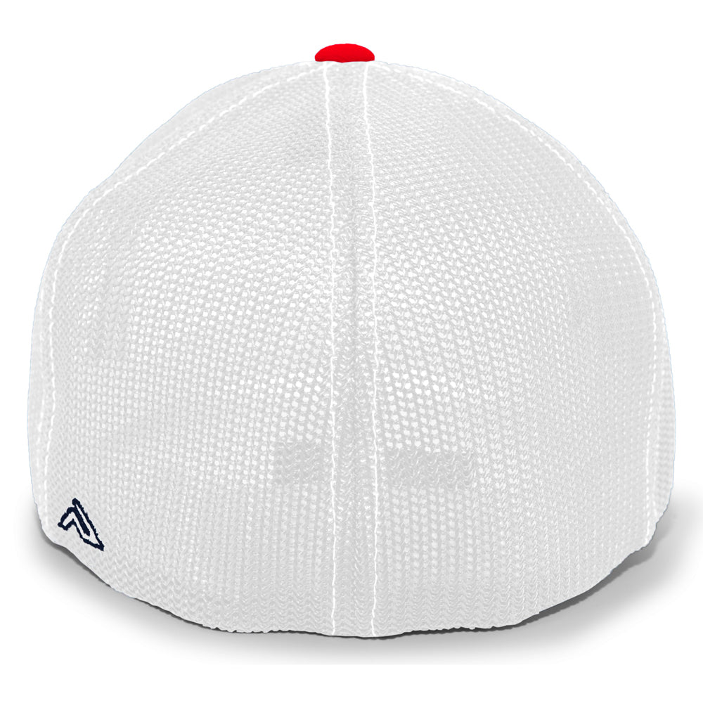 Casques Pacific, NSA Outline Series Navy Red Flex Fit Hat : 404M-NVWHRD