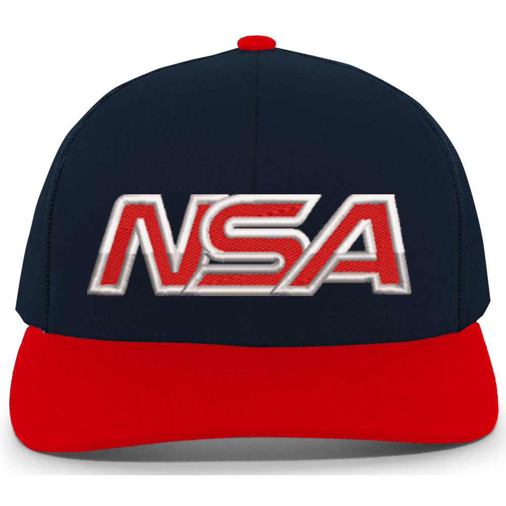 Casques Pacific, NSA Outline Series Navy Red Snapback Hat : 104-NVRD