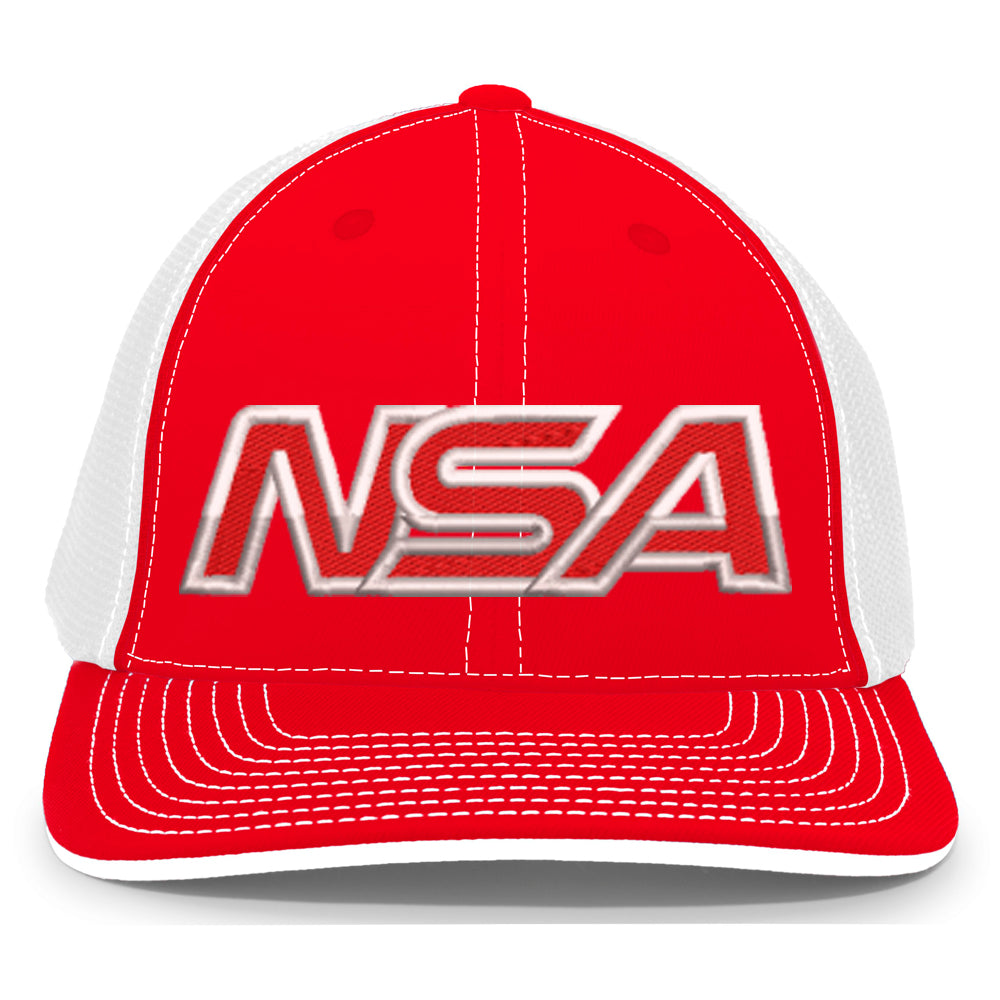 Casques Pacific, NSA Outline Series Red Flex Fit Hat : 404M-RDWH