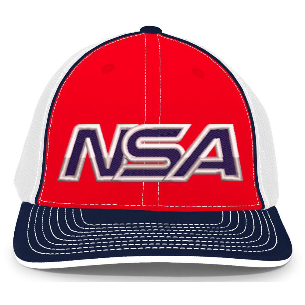 Casques Pacific, NSA Outline Series Rouge/Marine Chapeau Flex Fit : 404M-RDWHNV