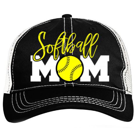 Coiffure Pacific Headwear, Pacific Headwear Softball Mom Vintage Trucker Snapback Hat : V67BW