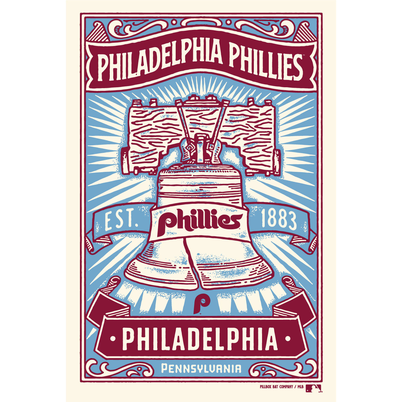 MLB, Philadelphia Phillies "Liberty Bell" - Sérigraphie (MLB)