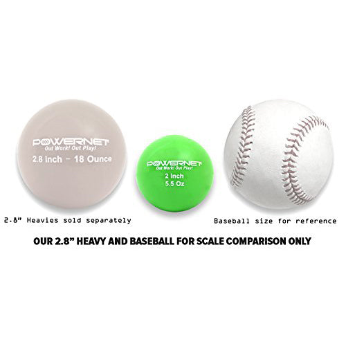 PowerNet, PowerNet 2" Progressive Micro Weighted Hitting and Batting Training Ball (12 Pack - 4 Weights) : 1067