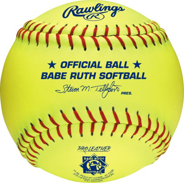 Rawlings, Rawlings Babe Ruth 11 pouces cuir balle rapide - une douzaine : PX11RYLBR