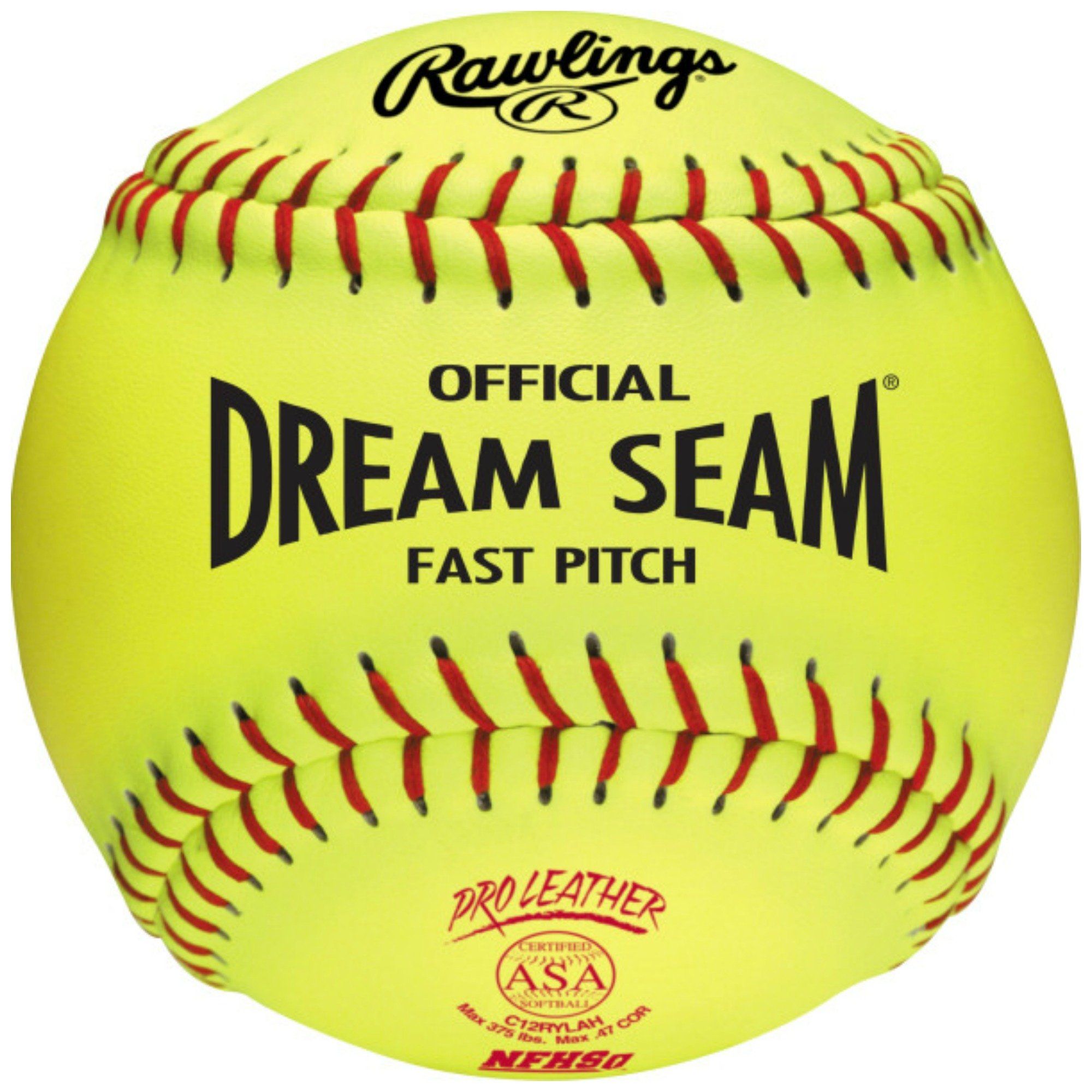 Rawlings, Rawlings Dream Seam Fastpitch Softball 12" USA( ASA)-NFHS - Une Douzaine C12RYLAH