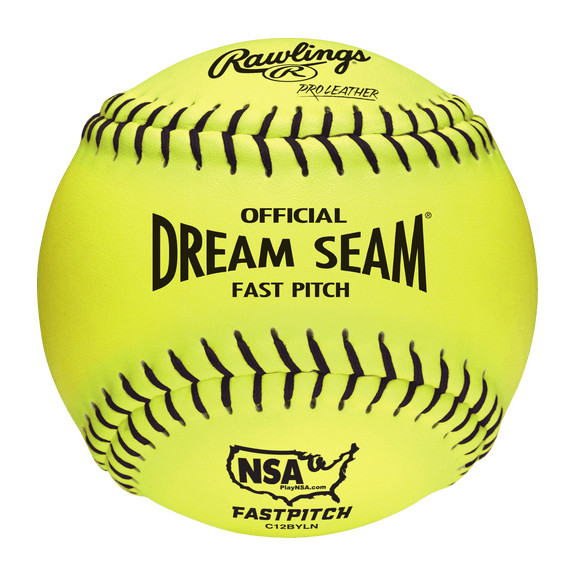 Rawlings, Rawlings Official NSA Fastpitch Softballs 12" (Dozen) : C12BYLN