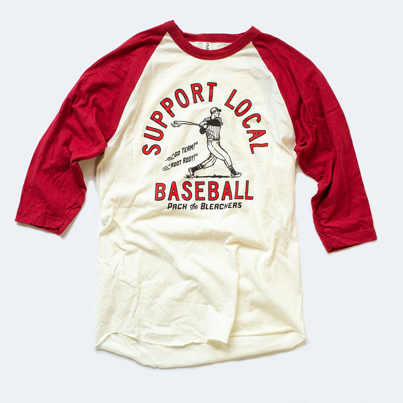 Pillbox Bat Co., "Support Local Baseball" Raglan de baseball à manches 3/4