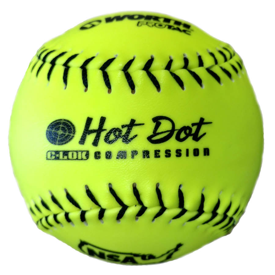 Valeur, Worth NSA Hot Dot OS 12" 52/275 Synthetic Slowpitch Softballs : NO12SY