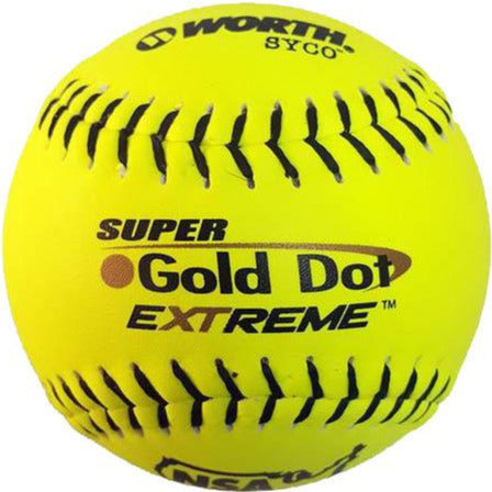 Valeur, Worth NSA Super Gold Dot Extreme ICON 12" 44/400 Composite Slowpitch Softballs : NI12CY