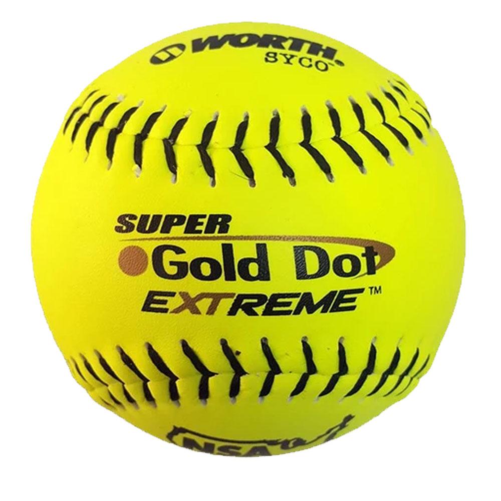 Worth, Worth Super Gold Dot Extreme Syco ICON Slow Pitch Softball (Douzaine) : NI12CY