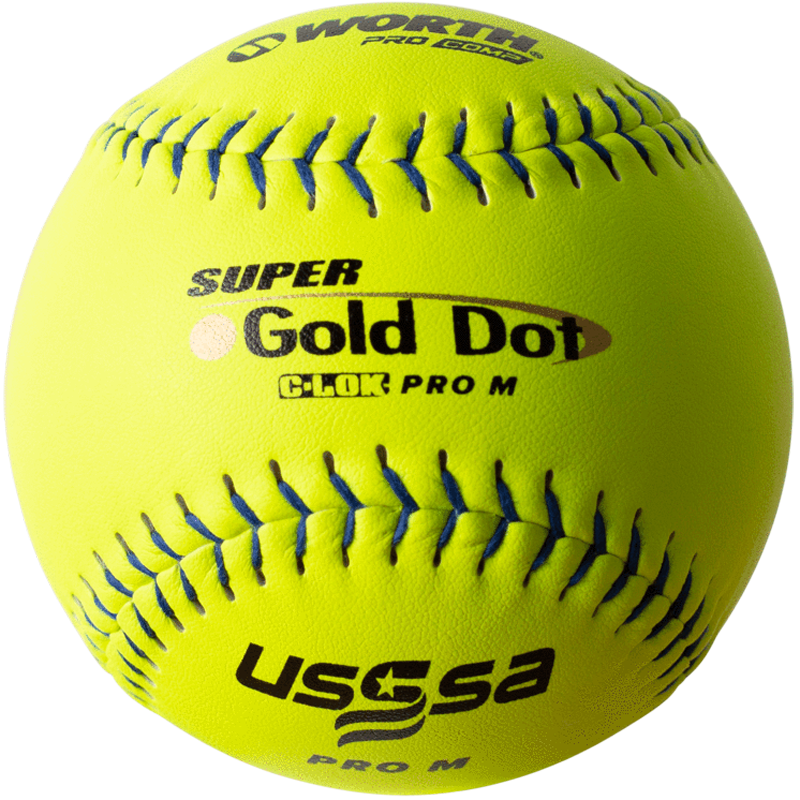 Valeur, Worth USSSA Super Gold Dot Pro M 12" 44/375 Composite Slowpitch Softballs : UM12CY